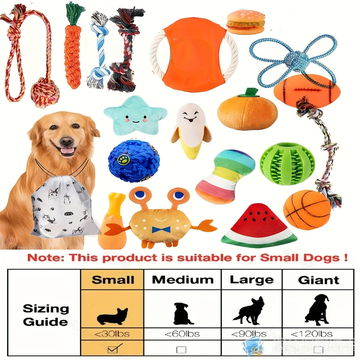 Lot de Jouets Interactifs pour Chiens. Coton Durable & Jouets Sonores pour Petits et Moyens chiens