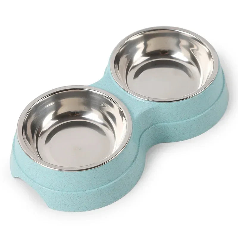 Double Gamelle en Acier Inoxydable pour Animaux | Station de Repas Durable pour Chats, Chiots et Petits Chiens