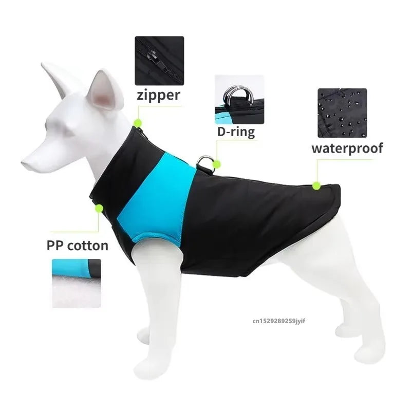 Veste d'Hiver Matelassée pour Chien – Imperméable, Chaude et Zippée