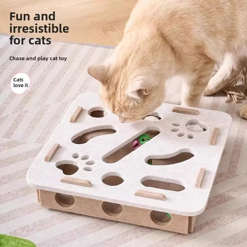 Boîte de Jeu en Feutre pour Chat : Puzzle Interactif et Stimulation de Chasse